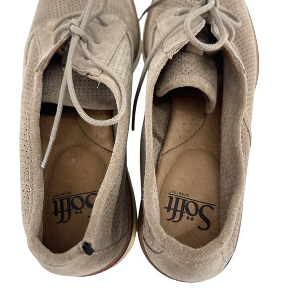 Söfft Simons Suede Oxford Shoes Women’s 9 Beige Perforated Quiet Luxury Comfort - Picture 5 of 12